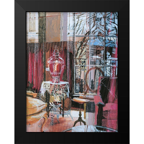 Pink Portico II Black Modern Wood Framed Art Print by Unknown