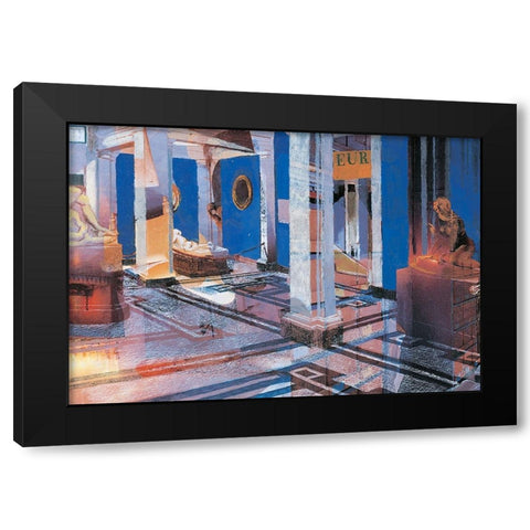 Museum Abstract Black Modern Wood Framed Art Print by Unknown