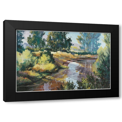 Lazy Stream Black Modern Wood Framed Art Print by Unknown