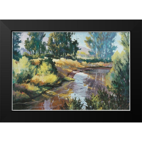 Lazy Stream Black Modern Wood Framed Art Print by Unknown
