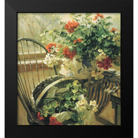 Chair Floral I Black Modern Wood Framed Art Print by Unknown