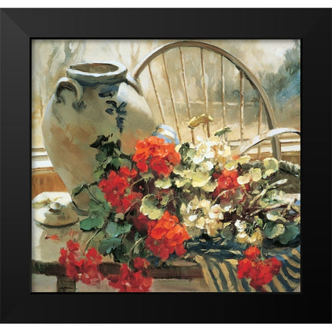 Chair Floral II Black Modern Wood Framed Art Print by Unknown