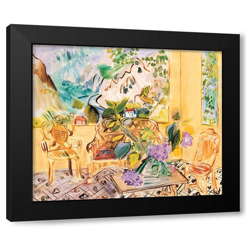 Yellow Room Black Modern Wood Framed Art Print by Unknown