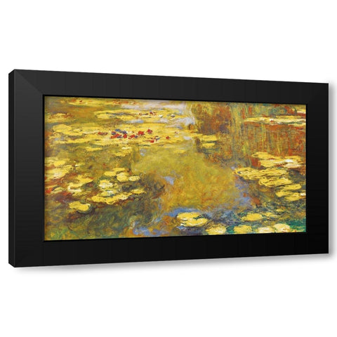 Water Lilys Black Modern Wood Framed Art Print by Unknown