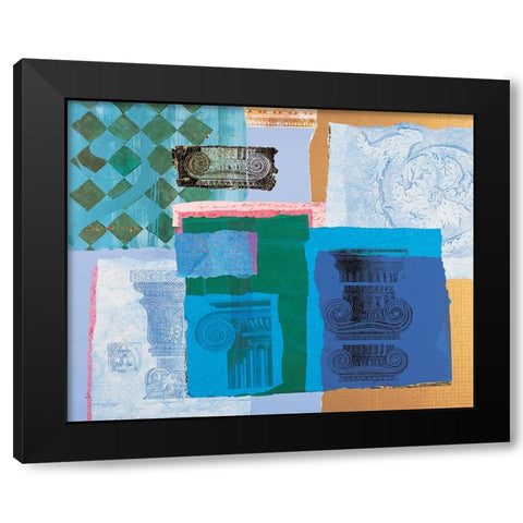 Ionic Abstract I Black Modern Wood Framed Art Print with Double Matting by Unknown