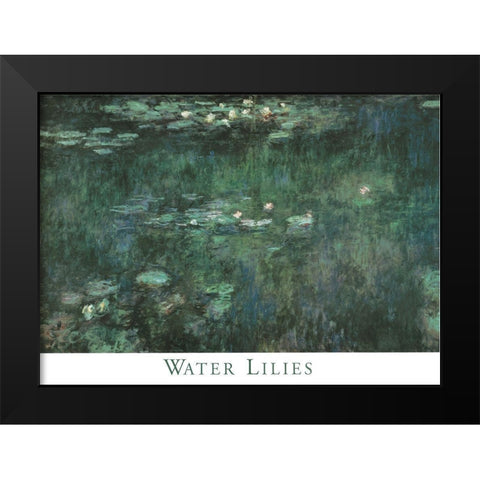 Water Lilies Black Modern Wood Framed Art Print by Monet, Claude