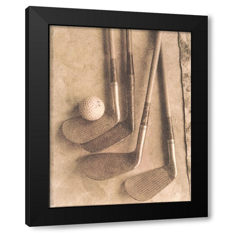 Sepia Golf Black Modern Wood Framed Art Print by Unknown