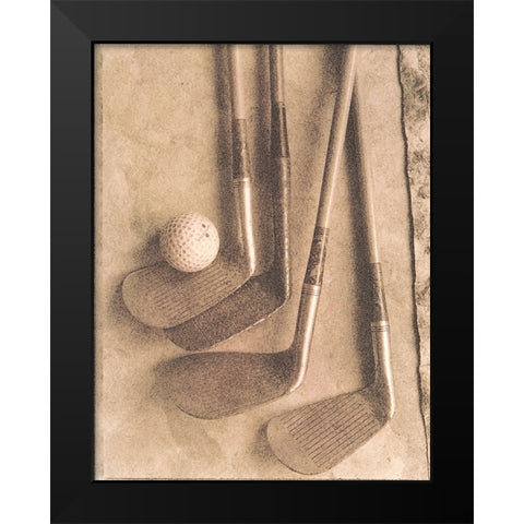 Sepia Golf Black Modern Wood Framed Art Print by Unknown