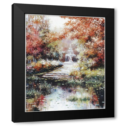 Fountain Black Modern Wood Framed Art Print by Unknown