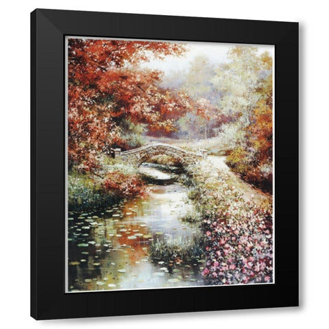 Stone Bridge Black Modern Wood Framed Art Print by Unknown