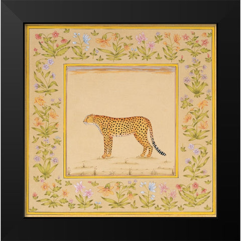 Leopard Black Modern Wood Framed Art Print by Unknown