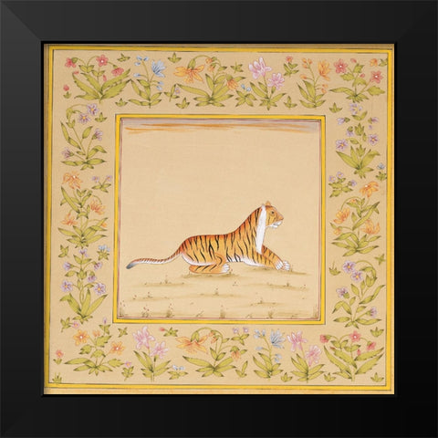 Tiger Black Modern Wood Framed Art Print by Unknown