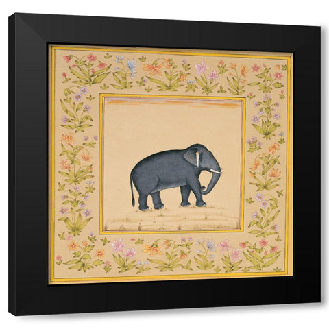 Elephant Black Modern Wood Framed Art Print by Unknown