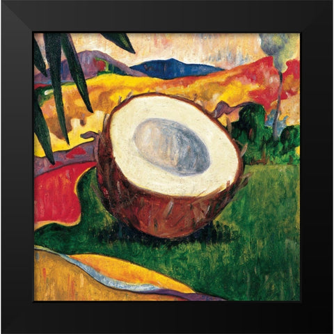 Coconut Black Modern Wood Framed Art Print by Unknown