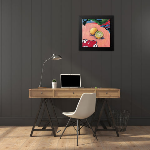 Passion Fruit Black Modern Wood Framed Art Print by Unknown
