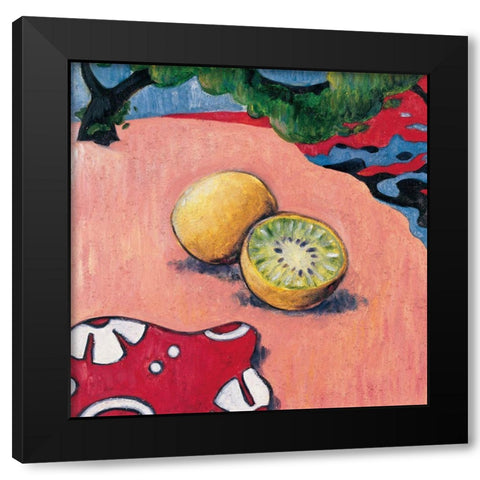 Passion Fruit Black Modern Wood Framed Art Print with Double Matting by Unknown