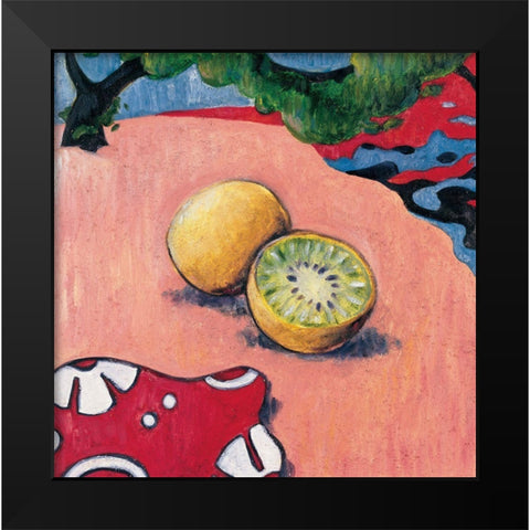 Passion Fruit Black Modern Wood Framed Art Print by Unknown