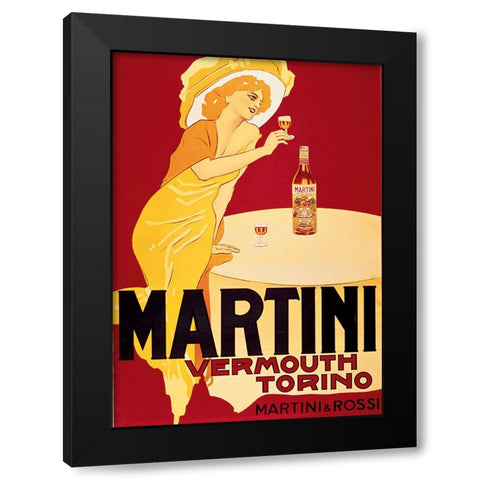 Martini Black Modern Wood Framed Art Print by Unknown