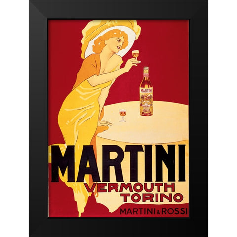 Martini Black Modern Wood Framed Art Print by Unknown