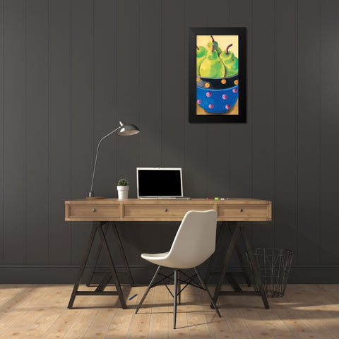 Pears Black Modern Wood Framed Art Print by Unknown