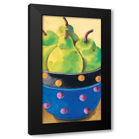 Pears Black Modern Wood Framed Art Print by Unknown