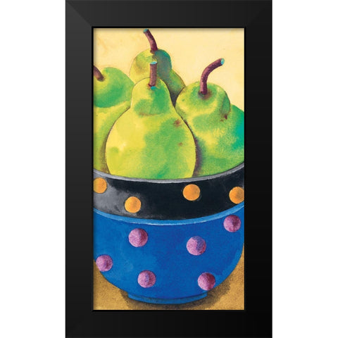 Pears Black Modern Wood Framed Art Print by Unknown