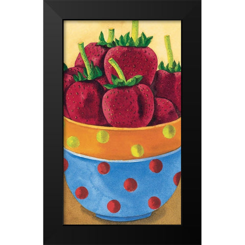 Strawberries Black Modern Wood Framed Art Print by Unknown