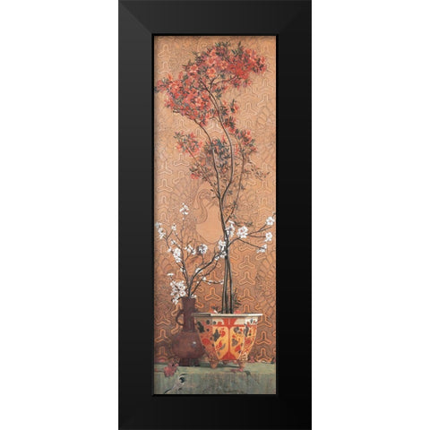 Oriental Panel Black Modern Wood Framed Art Print by Unknown