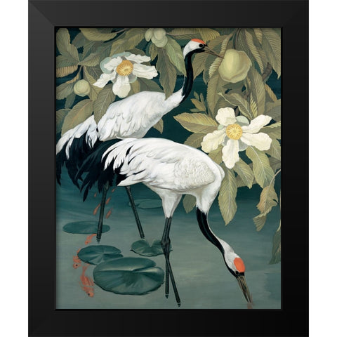 King Fisher Black Modern Wood Framed Art Print by Unknown