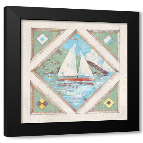Sailboat I Black Modern Wood Framed Art Print by Unknown