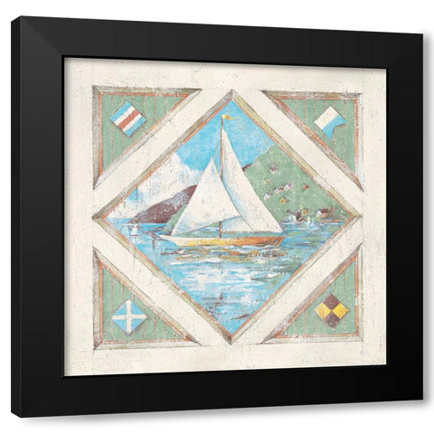 Sailboat II Black Modern Wood Framed Art Print by Unknown