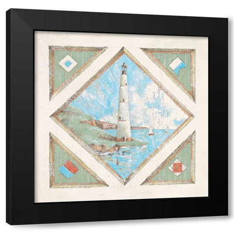 Lighthouse II Black Modern Wood Framed Art Print with Double Matting by Unknown