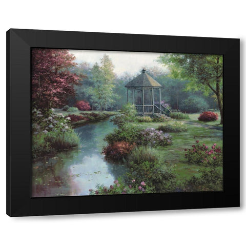 Gazebo Black Modern Wood Framed Art Print with Double Matting by Unknown