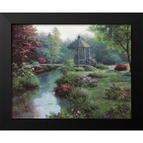 Gazebo Black Modern Wood Framed Art Print by Unknown