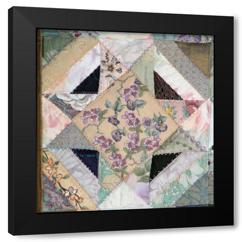 Oriental Embroidery I Black Modern Wood Framed Art Print by Unknown