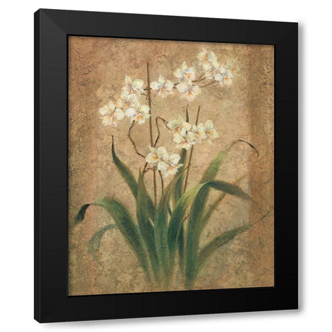 White Lilies I Black Modern Wood Framed Art Print with Double Matting by Unknown