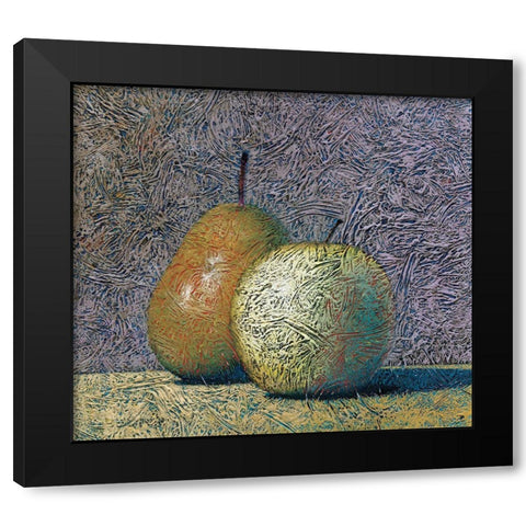 Gilded Fruit Black Modern Wood Framed Art Print with Double Matting by Unknown