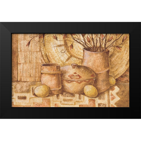 Indian Pottery I Black Modern Wood Framed Art Print by Unknown