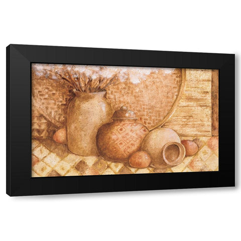 Indian Pottery II Black Modern Wood Framed Art Print with Double Matting by Unknown