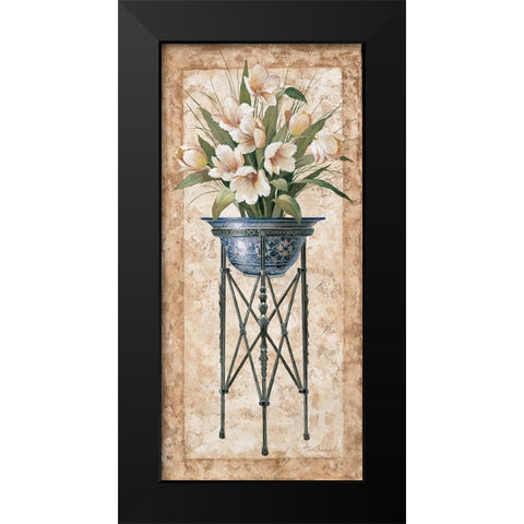 floral Pedestal I Black Modern Wood Framed Art Print by Unknown