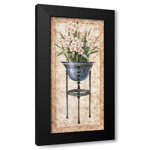 Floral Pedestal II Black Modern Wood Framed Art Print with Double Matting by Unknown