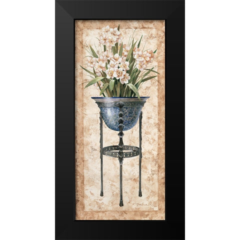 Floral Pedestal II Black Modern Wood Framed Art Print by Unknown