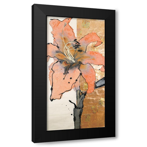 Floral Pistilli Black Modern Wood Framed Art Print by Unknown