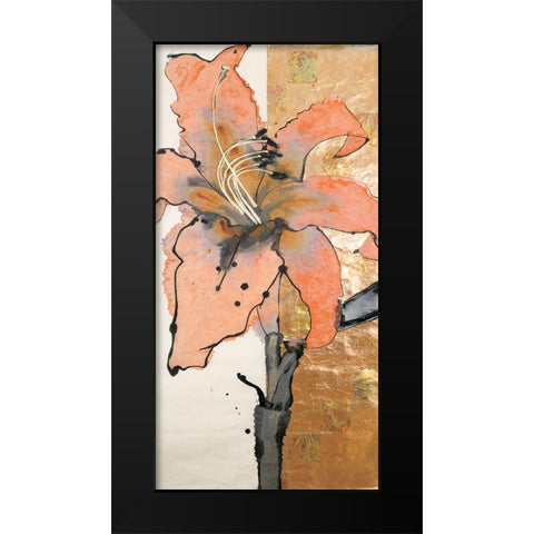 Floral Pistilli Black Modern Wood Framed Art Print by Unknown