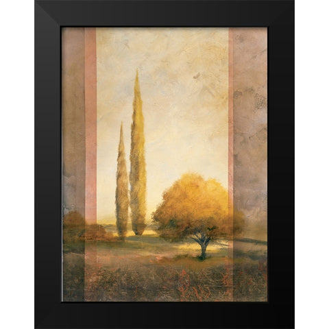 Golden Trees I Black Modern Wood Framed Art Print by Unknown