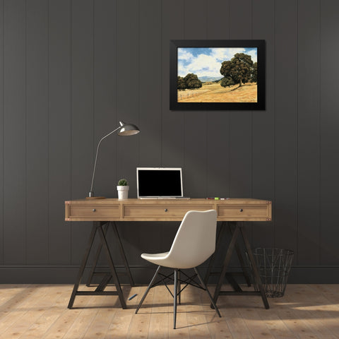Golden Pasture Black Modern Wood Framed Art Print by Unknown