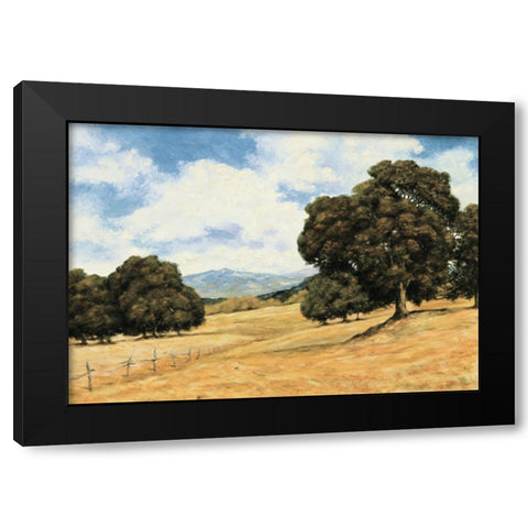 Golden Pasture Black Modern Wood Framed Art Print by Unknown