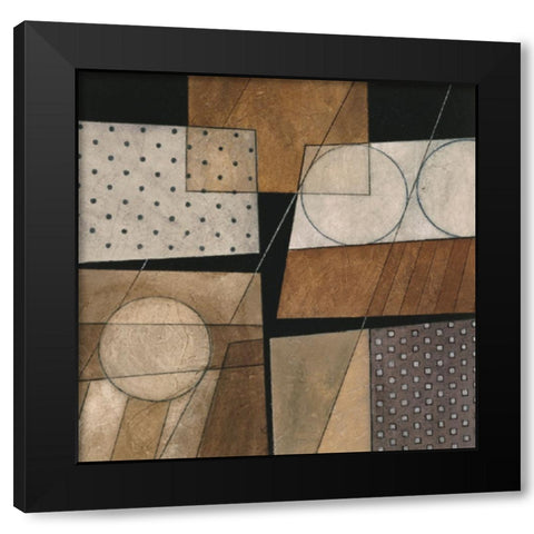 Circles I Black Modern Wood Framed Art Print with Double Matting by Unknown