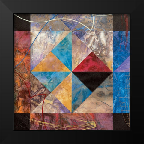 Pyramid Abstract II Black Modern Wood Framed Art Print by Unknown