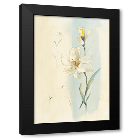 White Orchid Black Modern Wood Framed Art Print by Unknown
